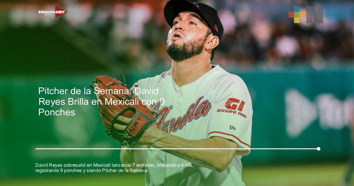 David Reyes, lanzador de béisbol, con gorra y uniforme blanco, sosteniendo un guante rojo en un estadio.