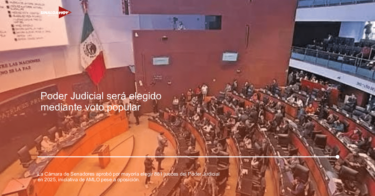 Interior del Congreso de México durante un debate sobre la renovación del Poder Judicial.