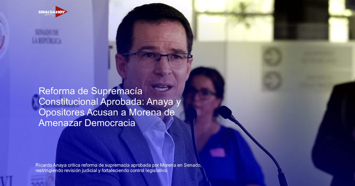 Hombre hablando en el Senado de la República, relacionado con la crítica de Ricardo Anaya a la reforma constitucional.