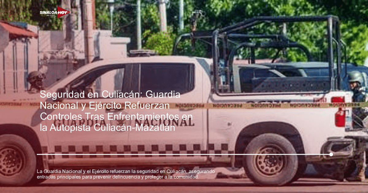 Vehículo de la Guardia Nacional en operativo de seguridad en Culiacán, rodeado de cinta de precaución y personal de seguridad.