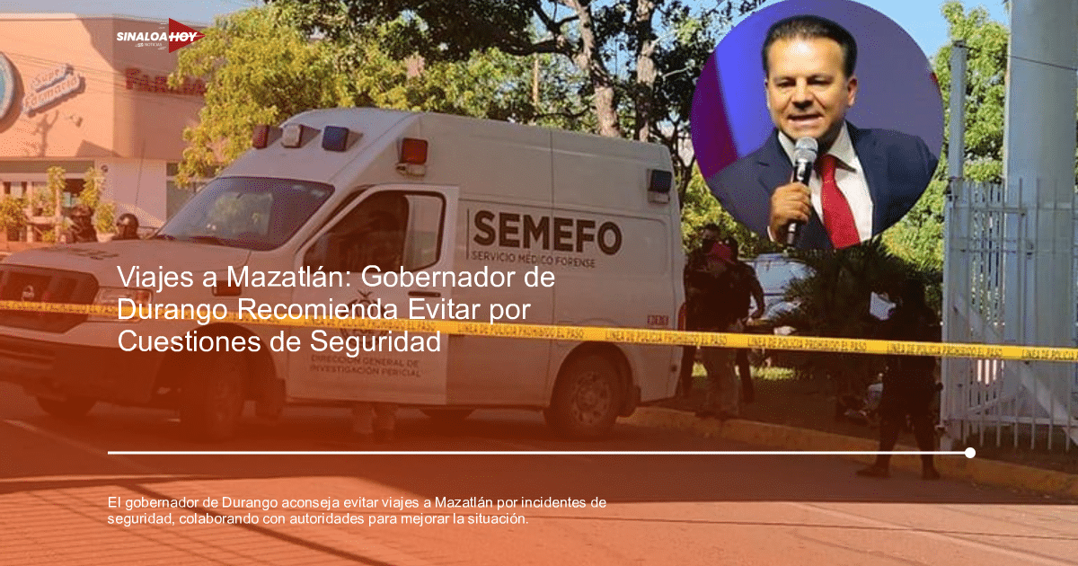 Ambulancia del SEMEFO y policías en escena de incidente en Mazatlán