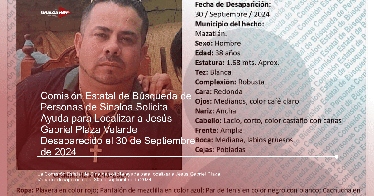 . Sinaloa, Alerta ciudadana, Alerta de búsqueda, desaparicion, Persona no localizada