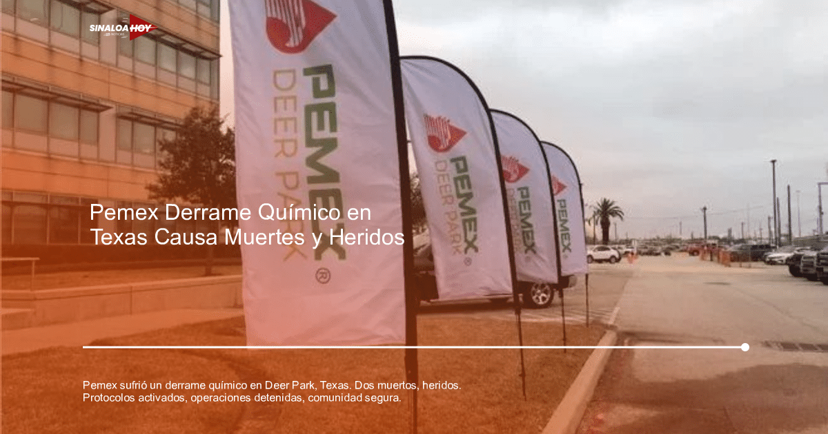 bloquean PEMEX, derrame químico, emergencia industrial, refinería Deer Park, seguridad industrial.