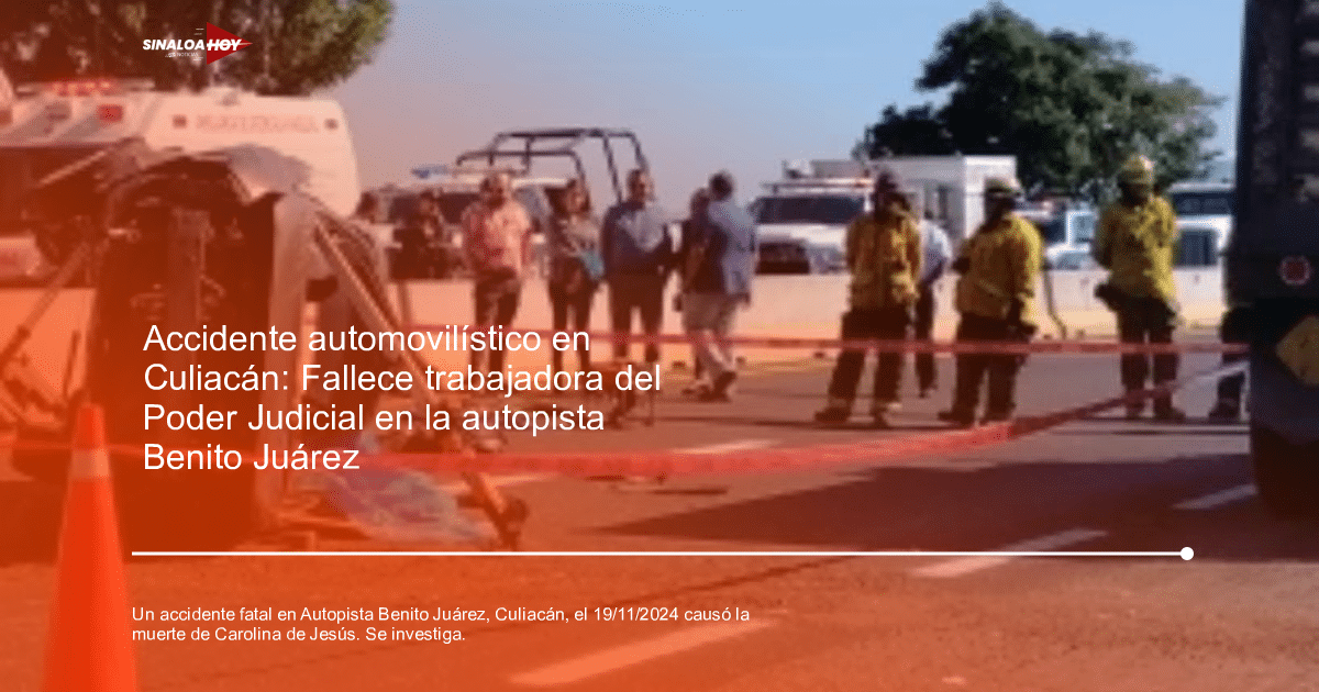 Accidente de tráfico en Culiacán con vehículo volcado y equipos de emergencia presentes