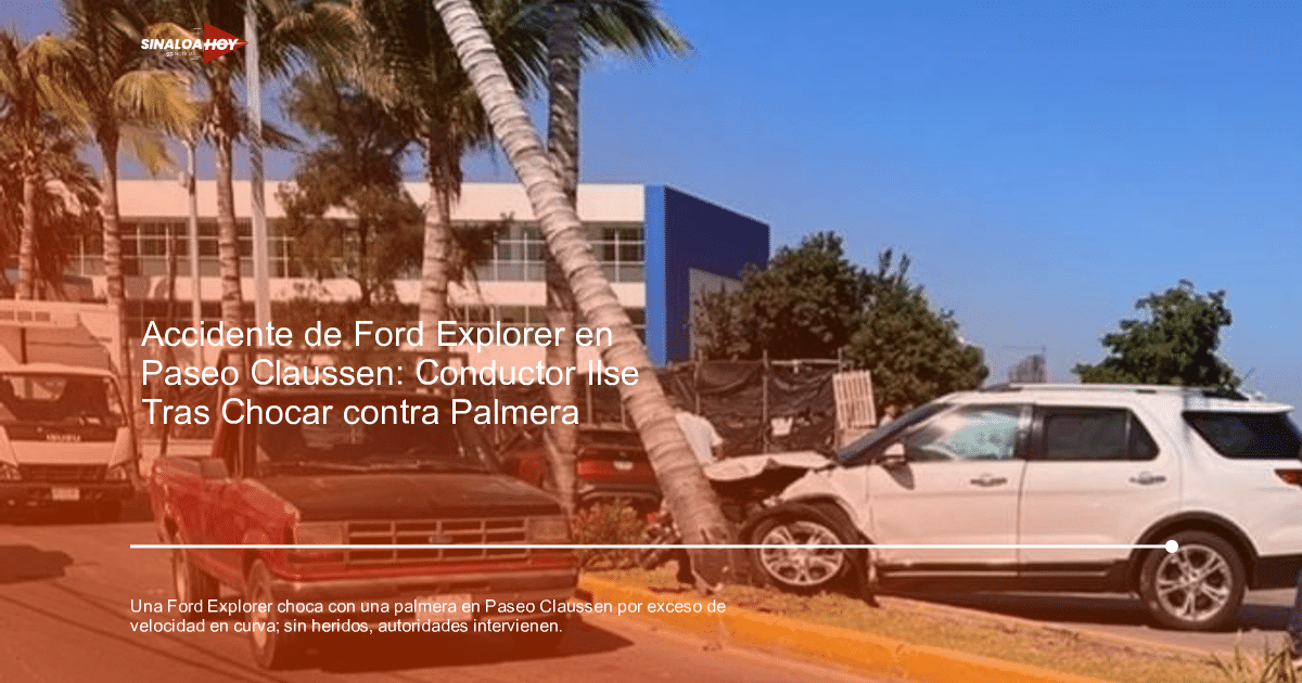 Accidente de tráfico en Paseo Claussen con Ford Explorer chocada contra un árbol