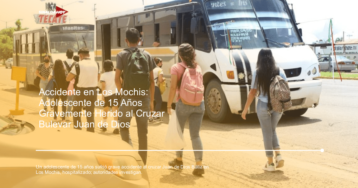 Grupo de jóvenes caminando hacia un autobús blanco en una parada urbana, con letreros de fondo y un vehículo estacionado.