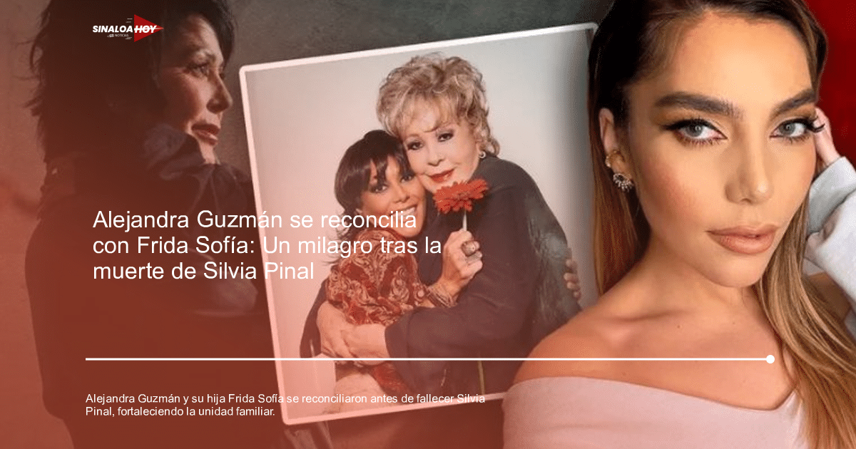 Alejandra Guzmán y Frida Sofía abrazándose en un retrato con fondo oscuro