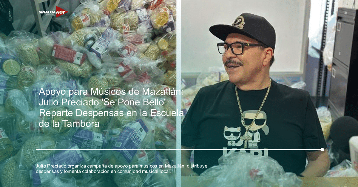 Julio Preciado distribuyendo despensas a músicos en Mazatlán