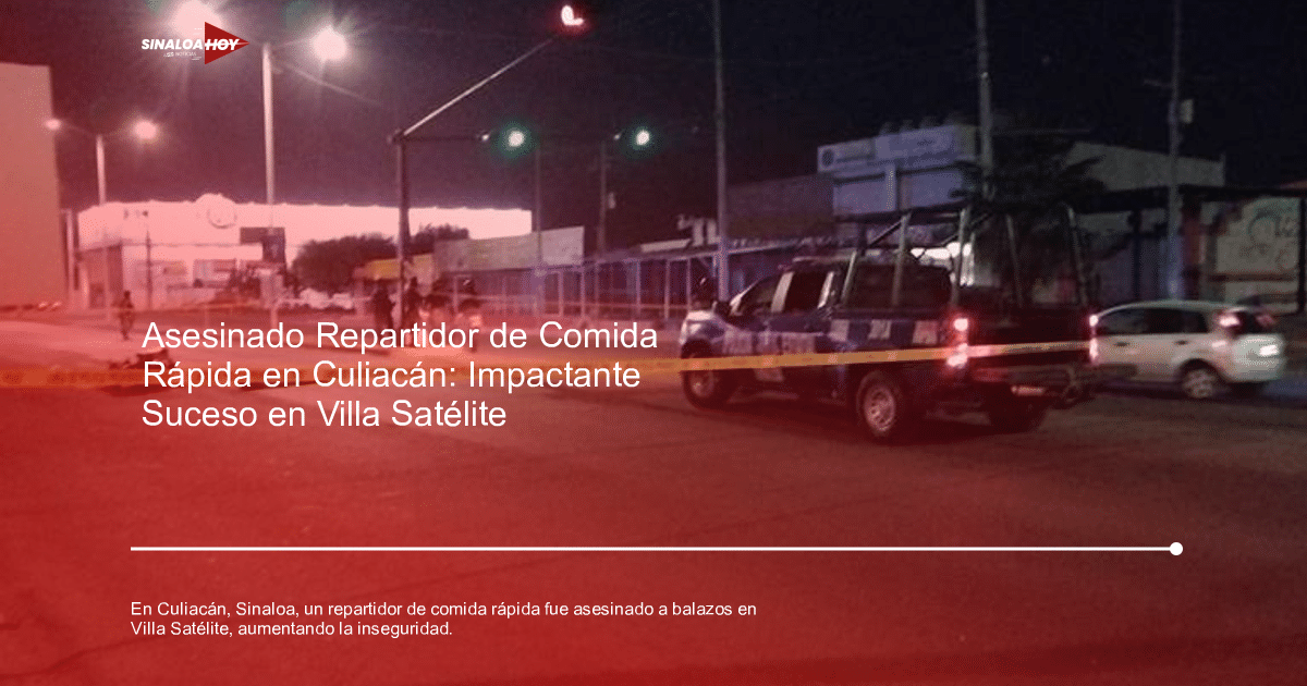 Escena nocturna de crimen en Culiacán con policía y cinta de seguridad