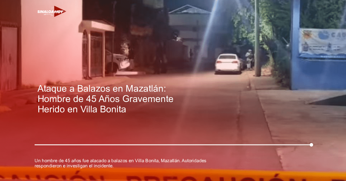 Calle nocturna en Villa Bonita con cinta de precaución y vehículos estacionados