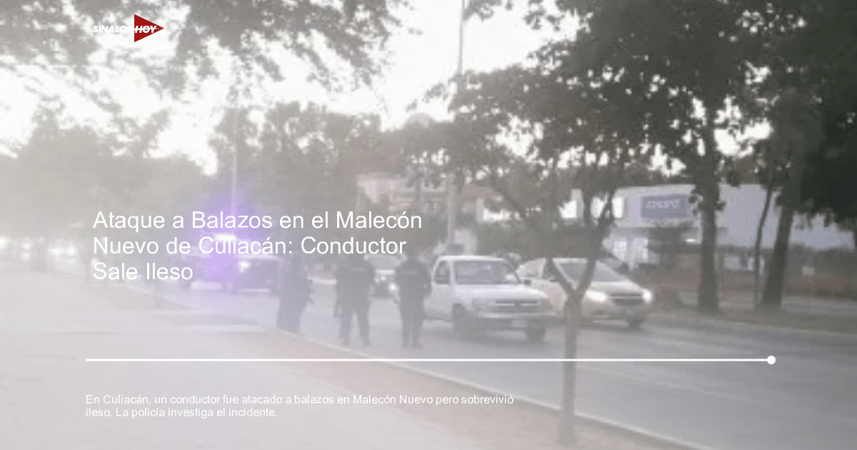 Calle de Culiacán con intervención policial tras ataque armado, mostrando vehículos y oficiales en acción.