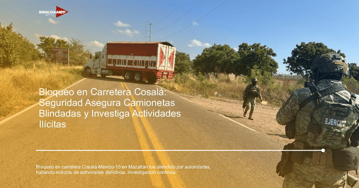 Camión detenido en carretera rural con militares, relacionado con operativo en Cosalá.