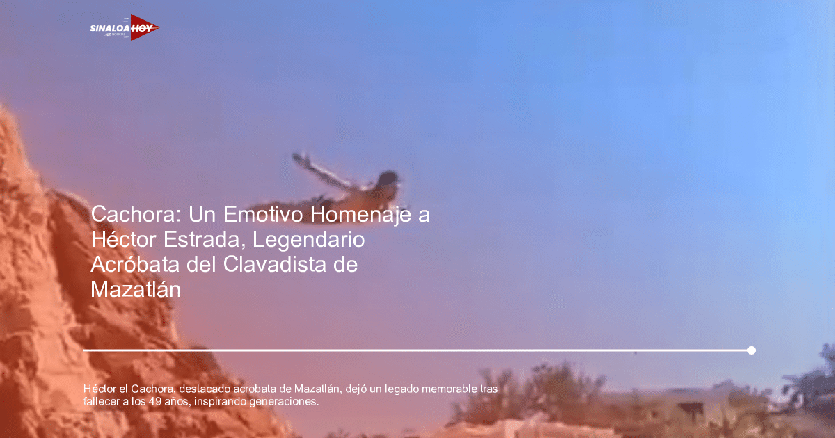 Persona saltando desde una roca hacia el agua en un día soleado, homenaje a Héctor "El Cachora".