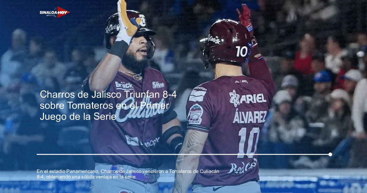 Jugadores de los Charros de Jalisco celebrando en el campo tras victoria sobre Tomateros de Culiacán