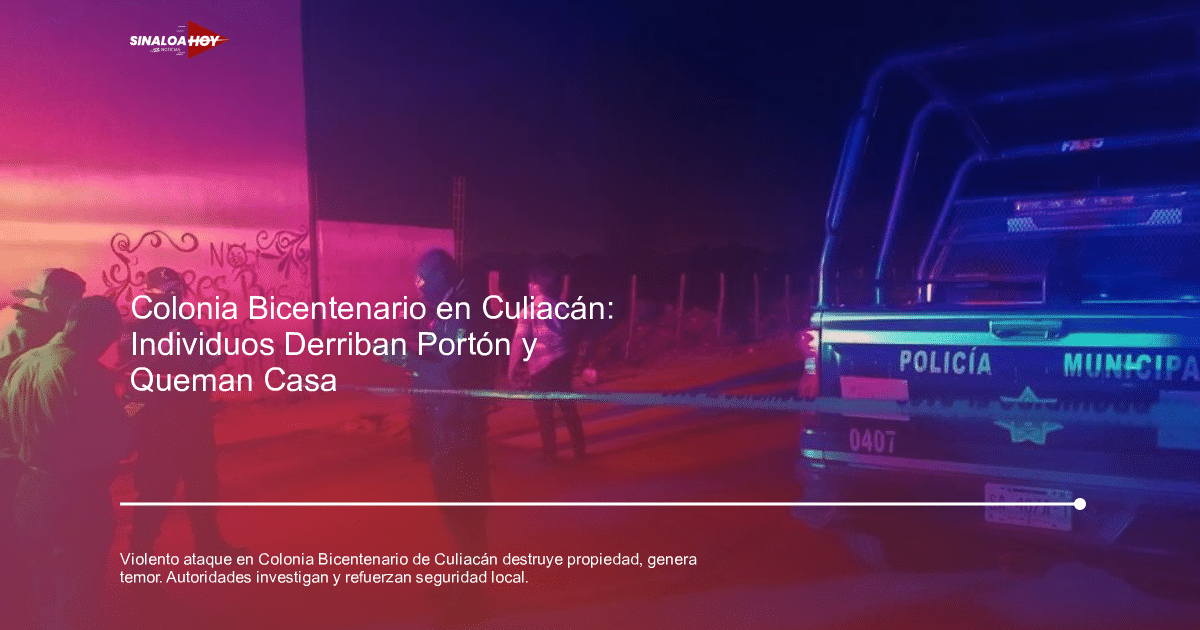 Policías en operativo nocturno en Culiacán, con luces azules y moradas, investigando un incidente violento.