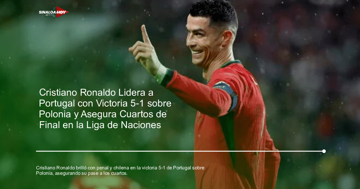 Cristiano Ronaldo celebrando un gol en la Liga de Naciones contra Polonia