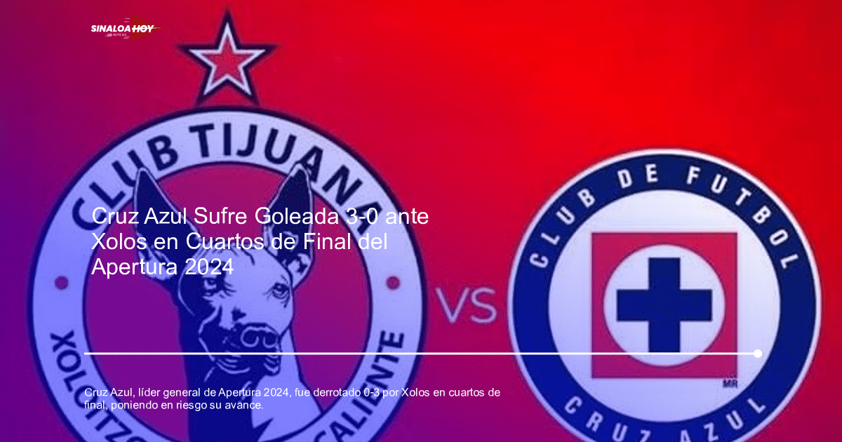 Escudos de Club Tijuana y Club Cruz Azul con fondo rojo y 'vs' en el centro
