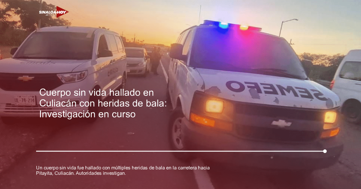 Furgonetas de SEMEFO en carretera al atardecer, relacionadas con un hallazgo forense en Culiacán.
