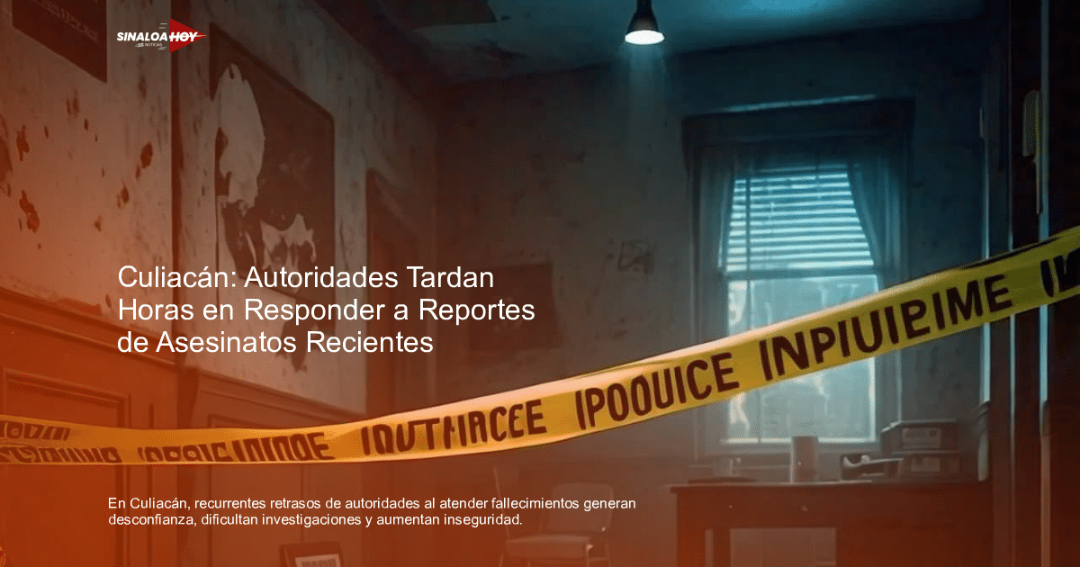 Habitación oscura con cinta de policía, reflejando la ineficiencia en la respuesta a emergencias en Culiacán.