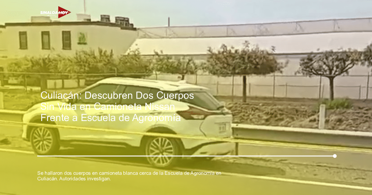 Camioneta blanca estacionada en Culiacán, escena de investigación policial.