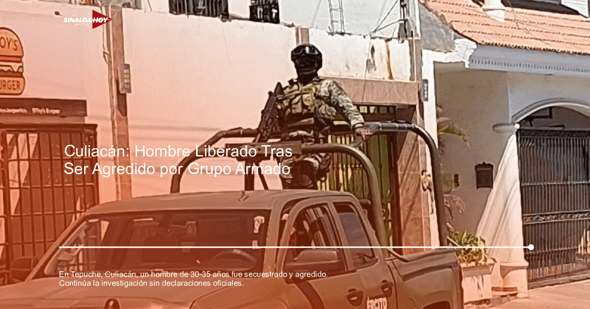 Soldado armado sobre camioneta militar en ciudad, relacionado con incidente en Tepuche, Culiacán.