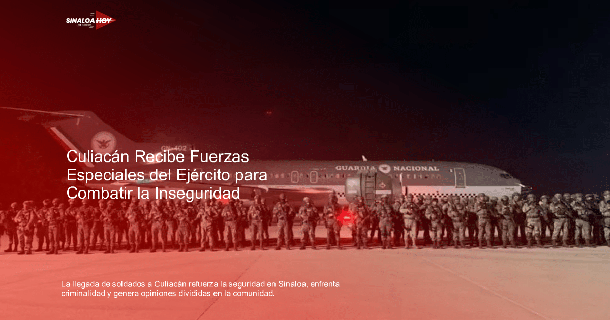 Soldados de la Guardia Nacional alineados en el aeropuerto de Culiacán con un avión militar al fondo, durante un operativo nocturno.