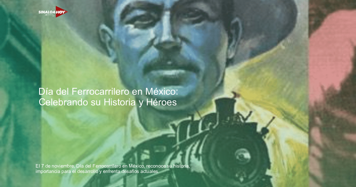 Representación artística de un hombre con un tren de vapor, simbolizando el vínculo con el progreso y la industria.