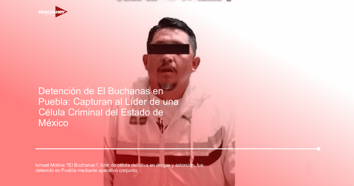 Persona no identificada con chaqueta blanca frente a fondo blanco, posiblemente vinculada a la detención de líder criminal en Puebla.