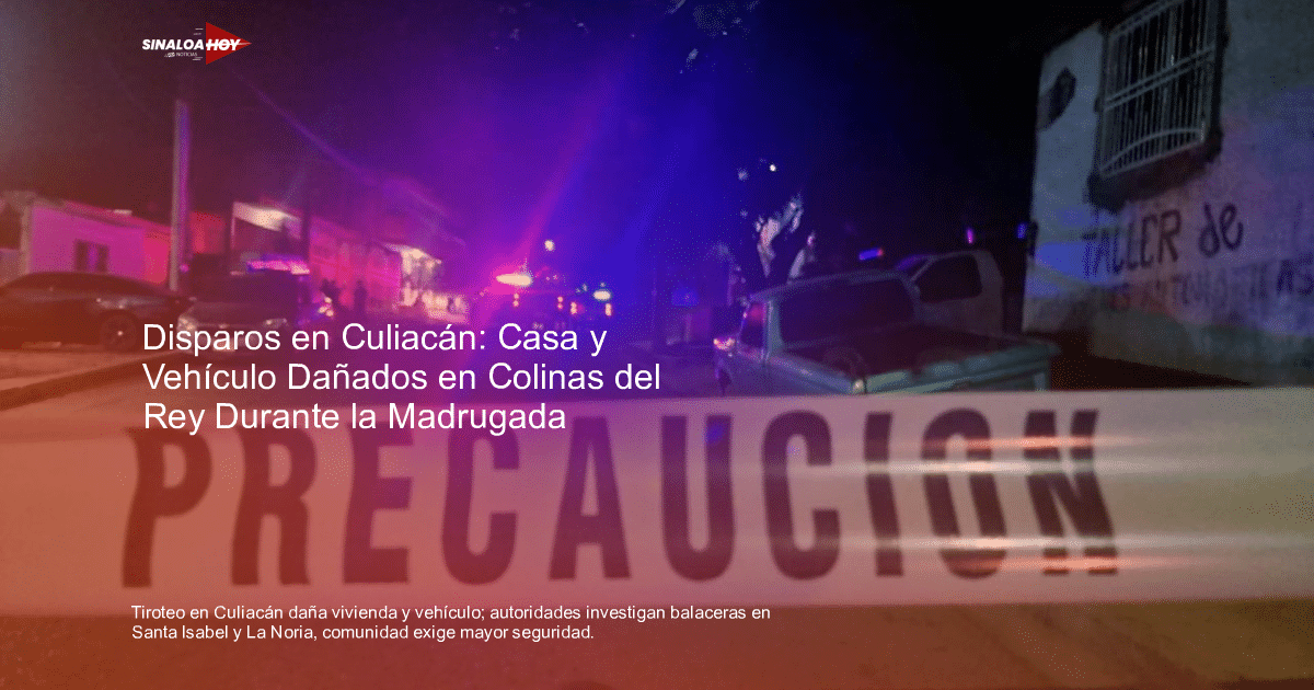 Cinta de precaución en escena nocturna con luces de emergencia en Culiacán.