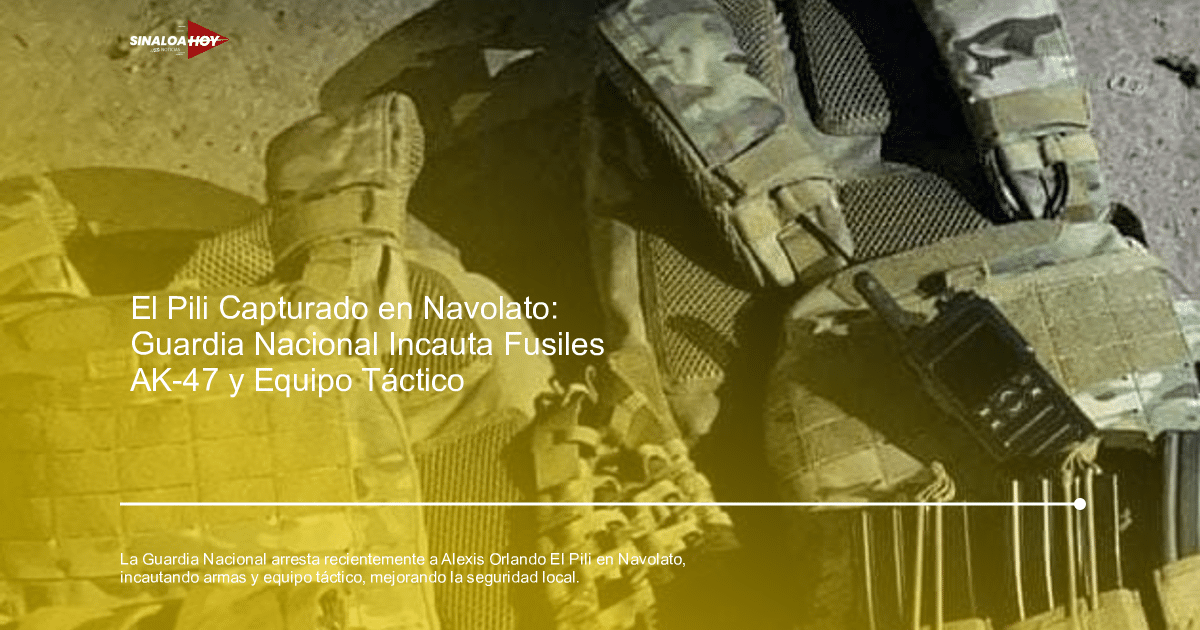 Chalecos tácticos de camuflaje y equipo de comunicación incautados en operativo de la Guardia Nacional.