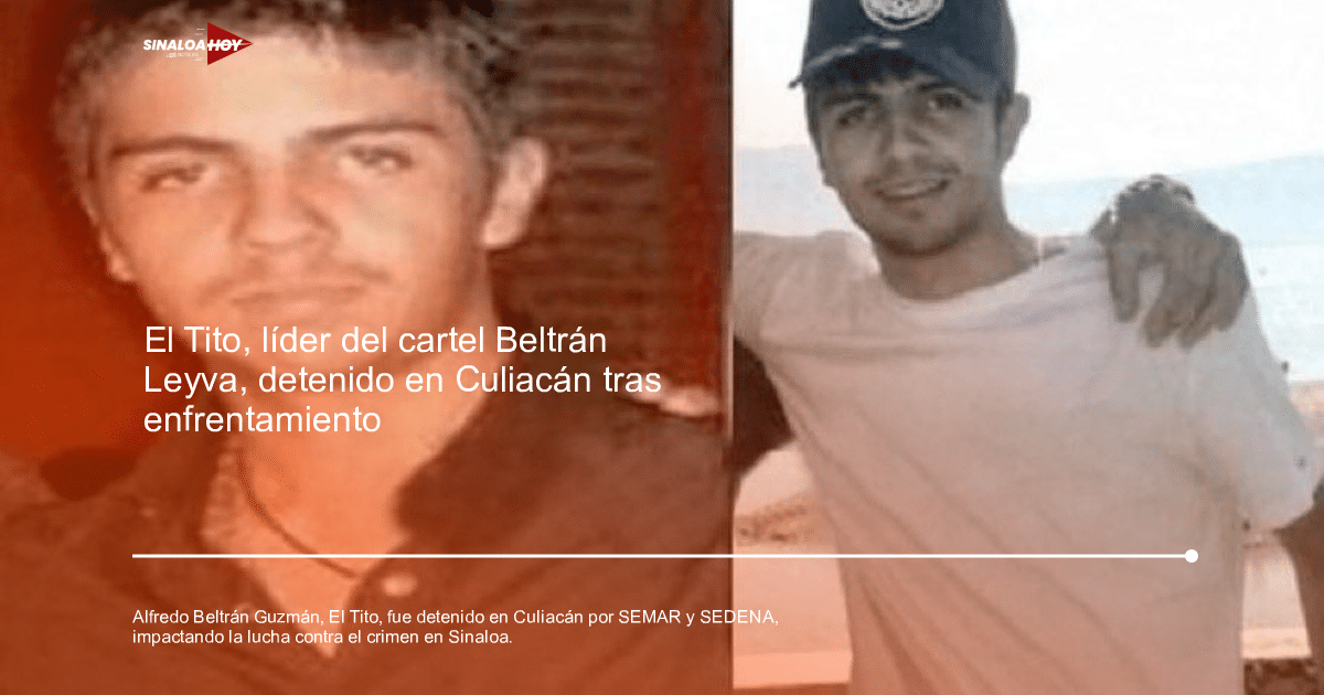 Comparación de dos jóvenes en diferentes poses y estilos, vinculada a la detención de 'El Tito' en Culiacán.