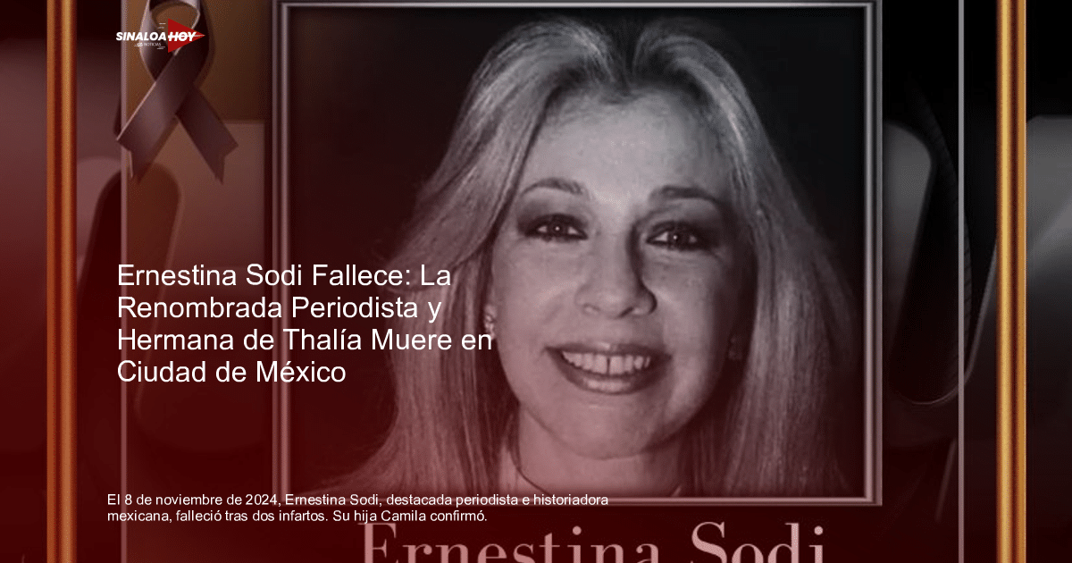 Fotografía de Ernestina Sodi sonriendo con un lazo negro en señal de duelo.