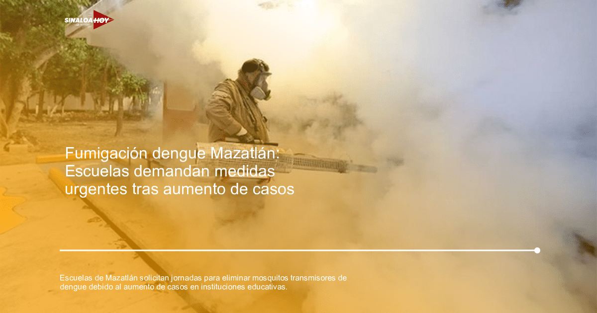 Persona con equipo de protección fumigando en Mazatlán para combatir el dengue