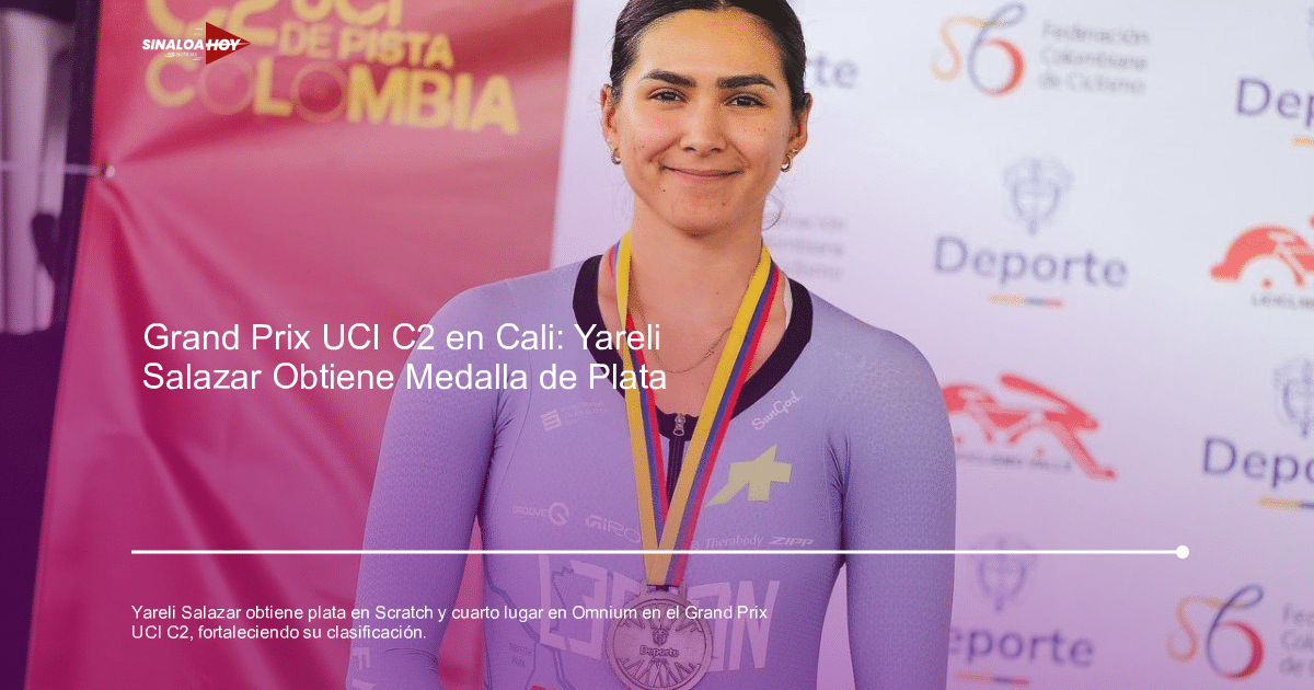 Yareli Salazar con medalla en el Grand Prix UCI C2 en Cali, Colombia