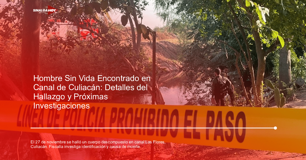 Área natural acordonada por la policía en Culiacán, con agentes al fondo.
