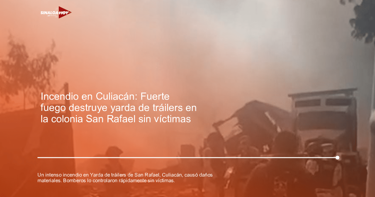 Humo denso y vehículos de emergencia en incendio de yarda de tráilers en San Rafael
