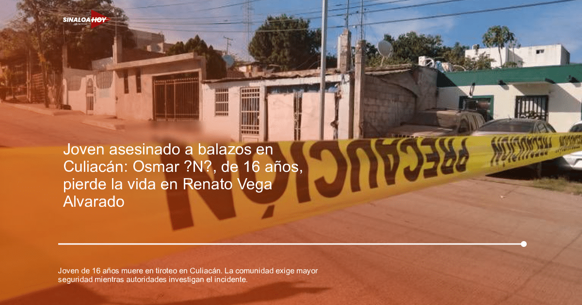 Cordón de precaución amarillo en calle de Culiacán tras incidente violento