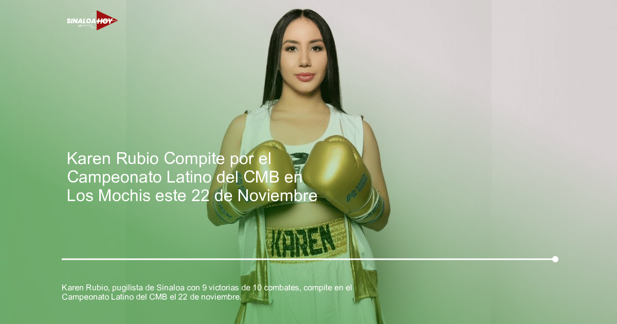Karen Rubio con guantes de boxeo dorados, lista para el Campeonato Latino del CMB