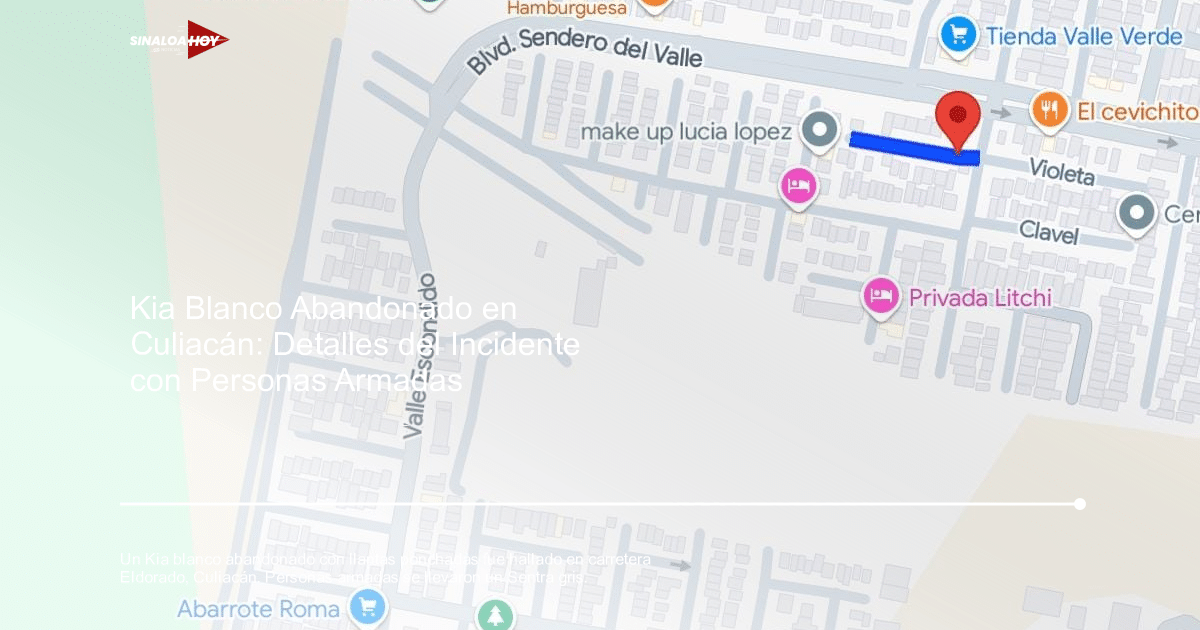 Mapa de zona residencial con calles y marcador rojo indicando un incidente vehicular.