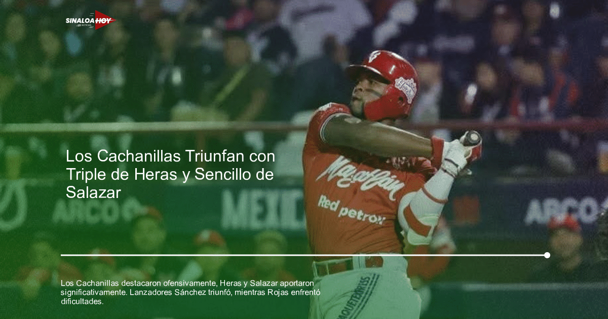 Jugador de béisbol de los Cachanillas realizando un swing con espectadores de fondo en el estadio.
