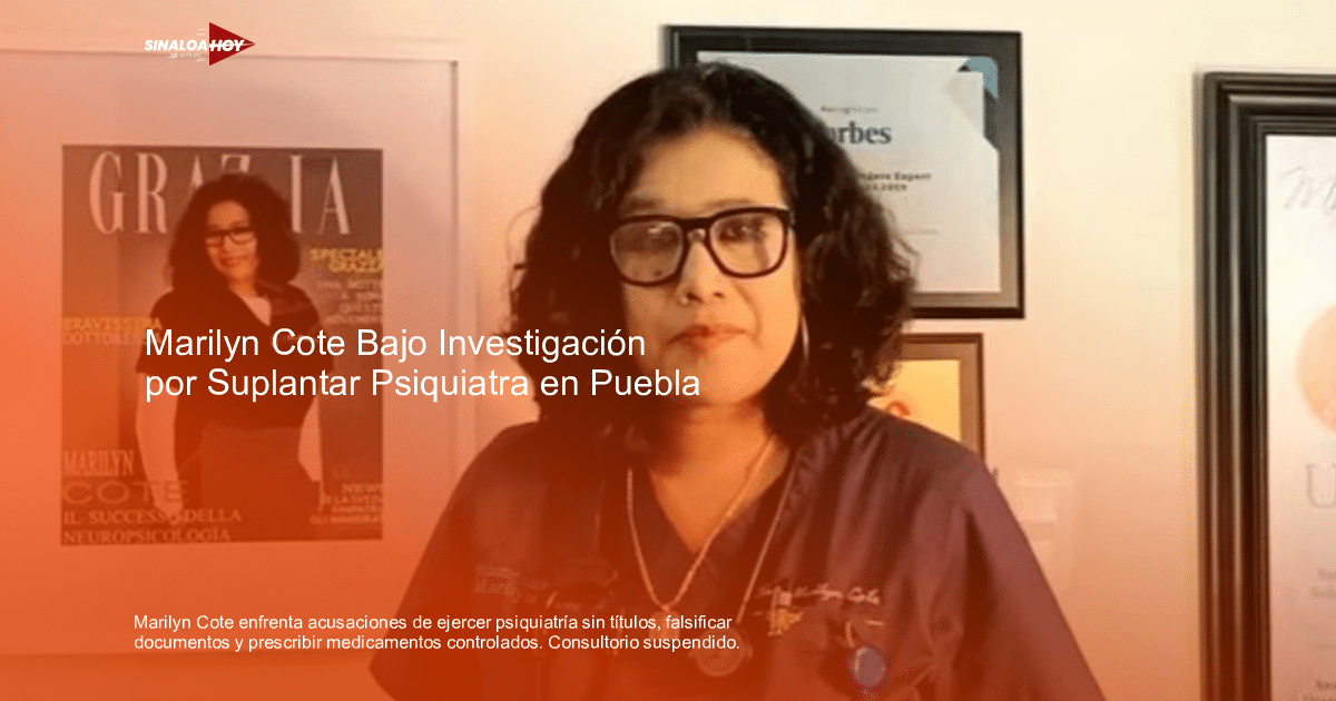 Mujer con camisa de laboratorio frente a portada de revista 'Grazia' y certificados en la pared.