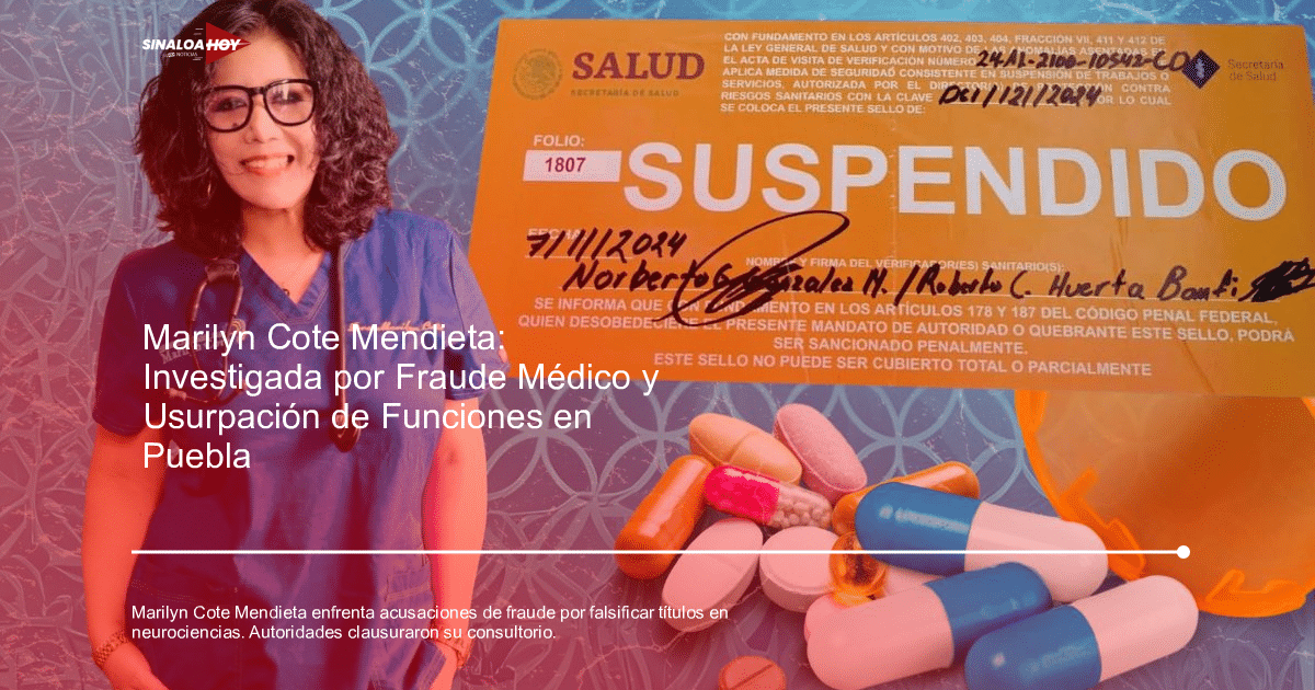 Mujer con bata médica y documento de suspensión, relacionada con el caso de Marilyn Cote Mendieta.