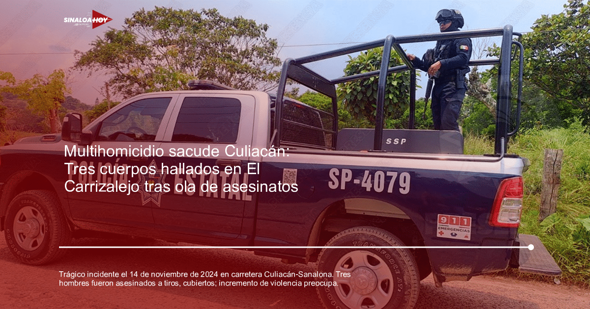 Camioneta de la Policía Estatal con oficial vigilando en área verde