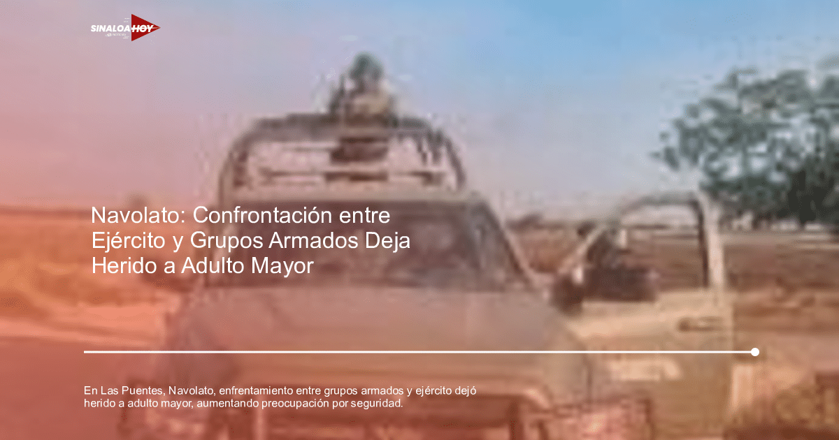 Vehículo con persona en el techo y otro vehículo con puerta abierta en entorno rural durante conflicto en Las Puentes, Navolato.