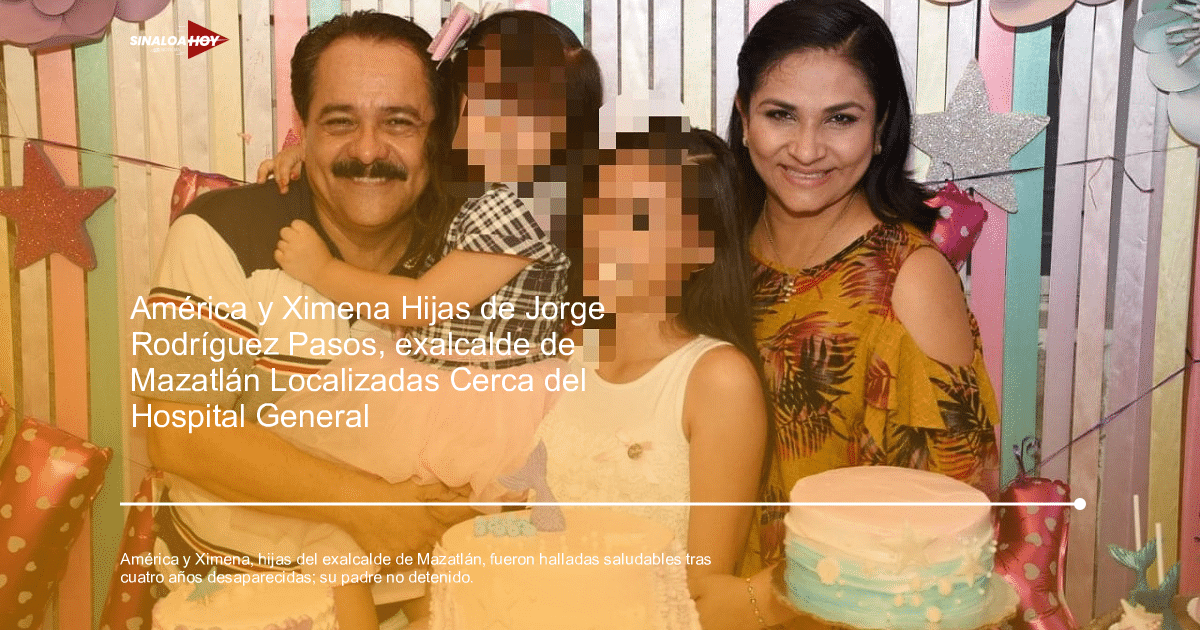Familia celebrando con pasteles y globos, en contexto de noticias sobre hijas del exalcalde de Mazatlán.
