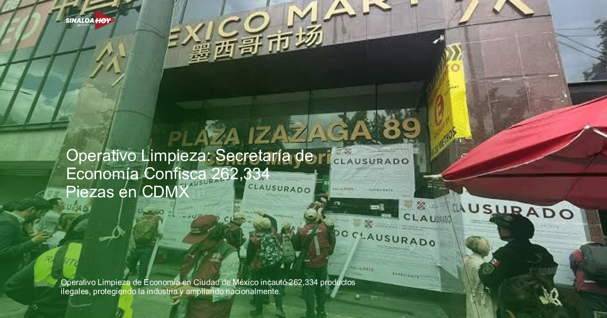 Edificio Plaza Izazaga 89 clausurado con carteles y personal de seguridad presente.