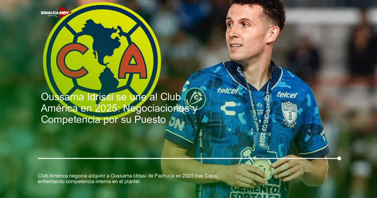 Jugador del Club América con camiseta azul y medalla junto al logo del equipo.