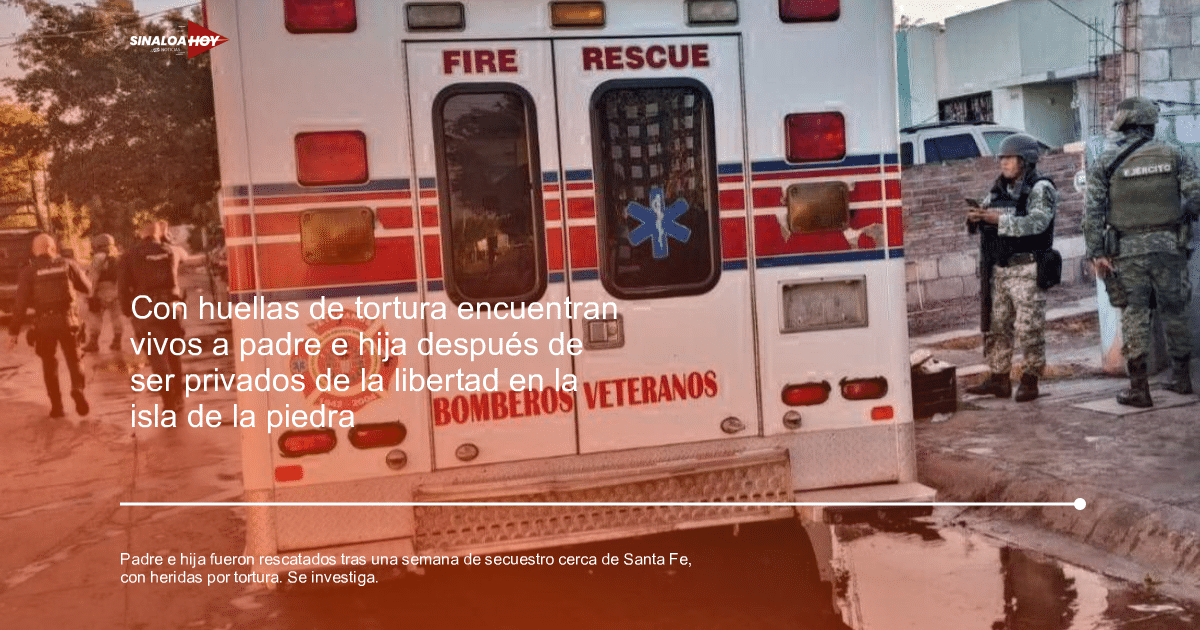 Ambulancia de Bomberos Veteranos en Mazatlán con personal de seguridad al fondo