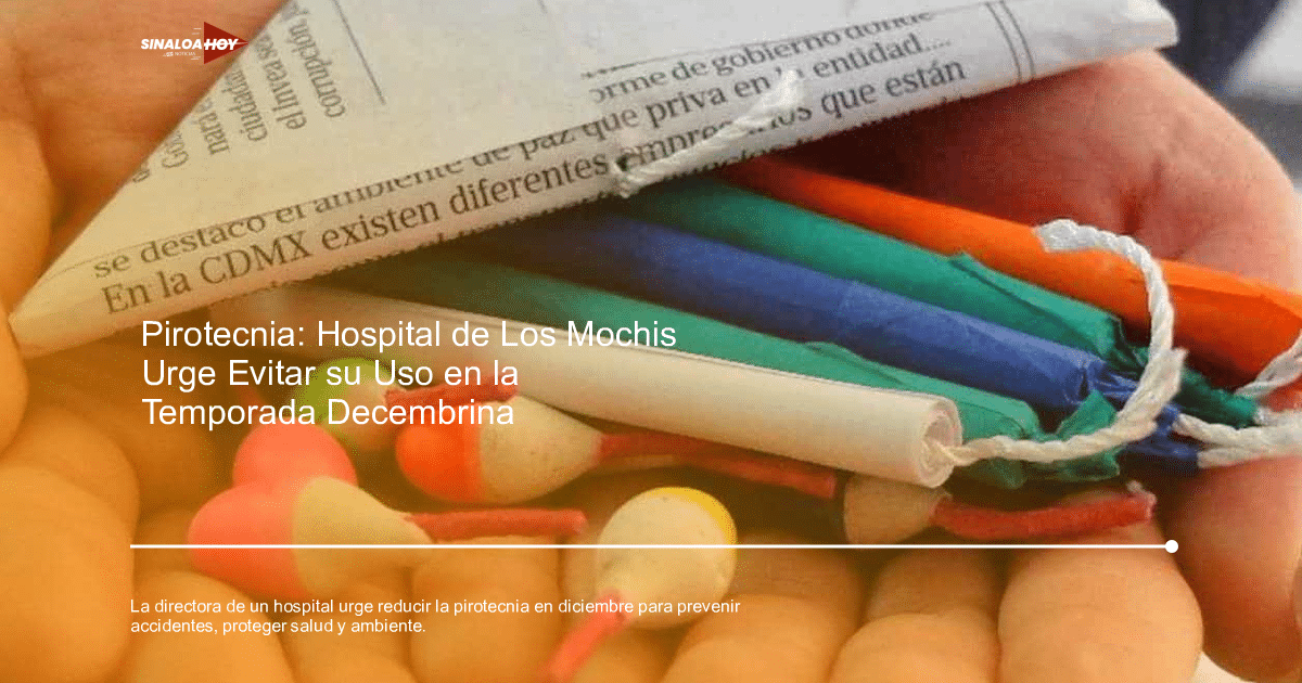 Manos sosteniendo pirotecnia y rollos de papel de colores, destacando los riesgos de su uso.