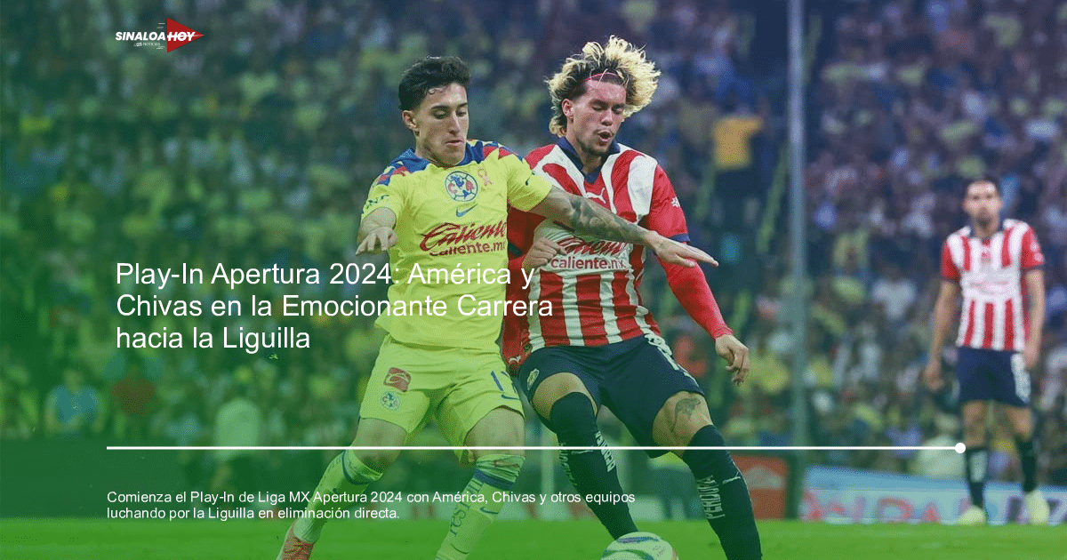 Jugadores de América y Chivas disputan el balón en el Play-In de la Liga MX